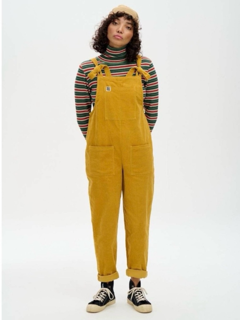 Lucy & Yak Mustard Yellow Corduroy Tie-Strap Overalls